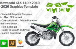 Kawasaki KLX 110R MX Motocross 2010 2011 2012 2013 2014 2015 2016 2017 2018 2019 2020 2021 2022 2023 2024 2025 2026 Graphics Template