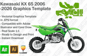 Kawasaki KX 65 MX Motocross 2006 2007 2008 2009 2010 2011 2012 2013 2014 2015 2017 2017 2018 2019 2020 2021 2022 2023 2024 2025 2026 Graphics Template
