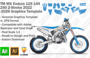 TM MX Motocross Enduro 125 144 250 2-Stroke 2022 2023 2024 2025 2026 Graphics Template