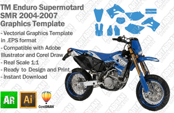 TM Enduro Supermotard SMR 2004 2005 2006 2007 Graphics Template