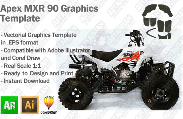 Apex MXR 90 ATV Quad Graphics Template
