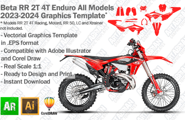 Beta RR 2T 4T Enduro All Models 2023 2024 Graphics Template