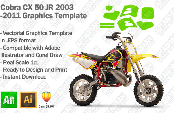 Cobra CX 50 JR MX Motocross 2003 2004 2005 2006 2007 2008 2009 2010 2011 Graphics Template