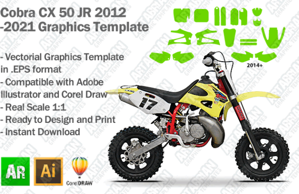Cobra CX 50 JR MX Motocross 2012 2013 2014 2015 2016 2017 2018 2019 2020 2021 Graphics Template
