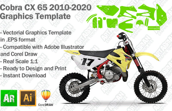 Cobra CX 65 MX Motocross 2010 2011 2012 2013 2014 2015 2016 2017 2018 2019 2020 Graphics Template