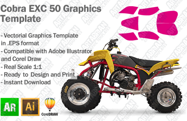 Cobra EXC 50 ATV Quad Graphics Template