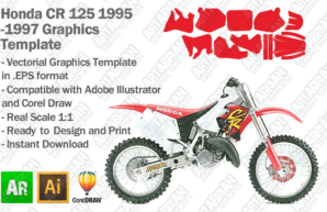 Honda CR 125 MX Motocross 1995 1996 1997 Graphics Template