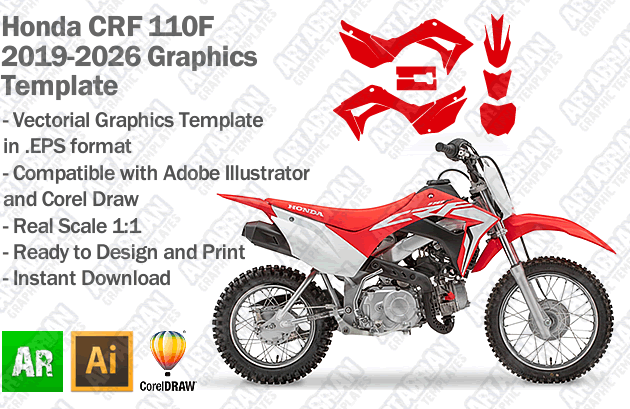 Honda CRF 110F MX Trail 2019 2020 2021 2022 2023 2024 2025 2026 Graphics Template