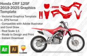 Honda CRF 125F MX Motocross 2019 2020 2021 2022 2023 2024 2025 Graphics Template