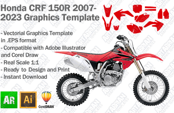 Honda CRF 150R MX Motocross 2007 2008 2009 2010 2011 2012 2013 2014 2015 2016 2017 2018 2019 2020 2021 2022 2023 Graphics Template