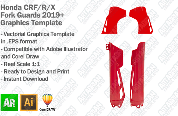 Honda CRF/R/X Fork Guards 2019+ Graphics Template