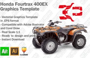 Honda Fourtrax 350ES ATV Quad Graphics Template