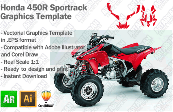 Honda Sportrack 450R ATV Quad Graphics Template