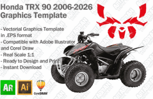 Honda TRX 90 ATV Quad 2006-2026 Graphics Template