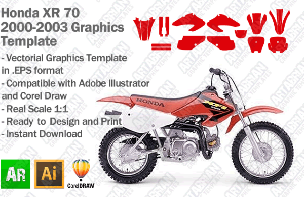 Honda XR 70 Enduro Trail 2000 2001 2002 2003 Graphics Template