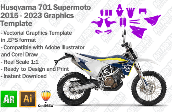 Husqvarna 701 Supermoto 2015 2016 2017 2018 2019 2020 2021 2022 2023 Graphics Template