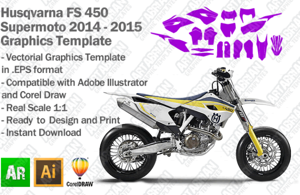 Husqvarna FS 450 Supermoto 2014 2015 Graphics Template