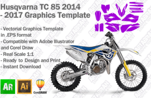 Husqvarna TC 85 MX Motocross 2014 2015 2016 2017 Graphics Template
