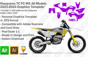Husqvarna TC FC MX Motocross All Models 2023 2024 Graphics Template