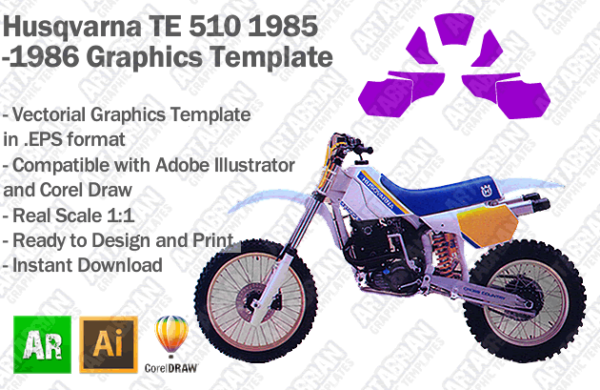 Husqvarna TE 510 1985 1986 Graphics Template