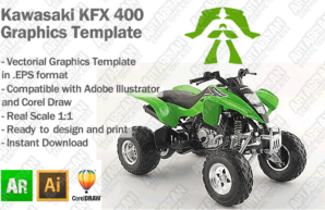 Kawasaki KFX 400 ATV Quad Graphics Template
