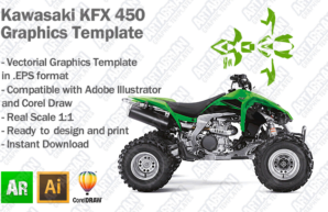 Kawasaki KFX 450 ATV Quad Graphics Template
