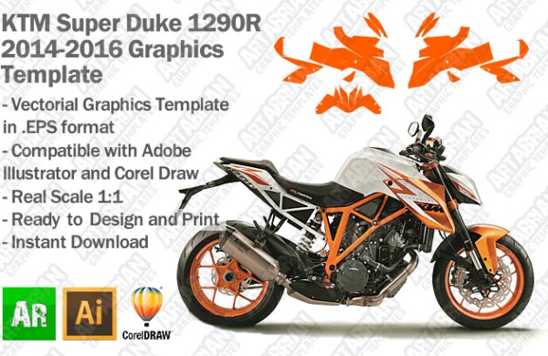 KTM Super Duke 1290R 2014 2015 2016 Graphics Template