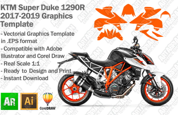 KTM Super Duke 1290R 2017 2018 2019 Graphics Template