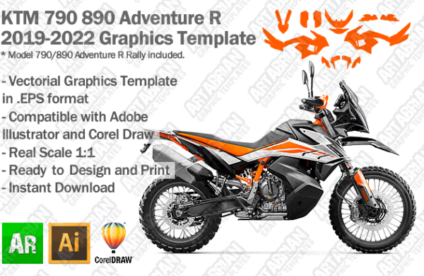 KTM 790 890 Adventure R 2019 2020 2021 2022 Graphics Template