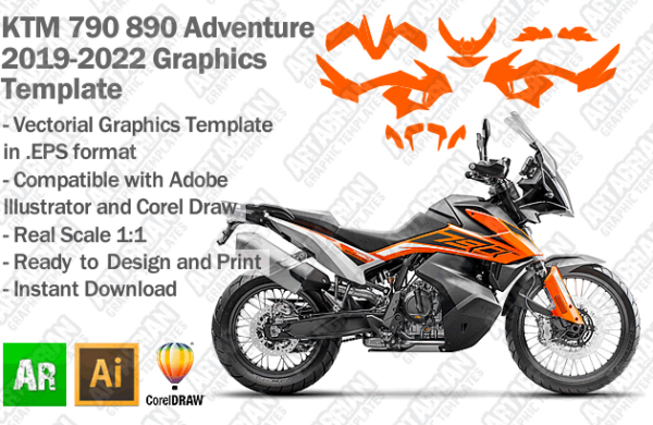 KTM 790 890 Adventure 2019 2020 2021 2022 Graphics Template