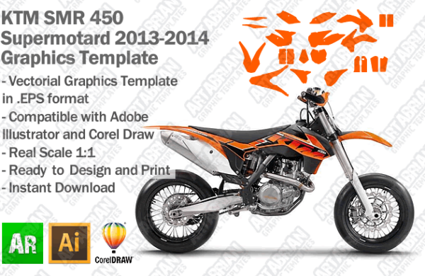 KTM SMR 450 Supermotard 2013 2014 Graphics Template