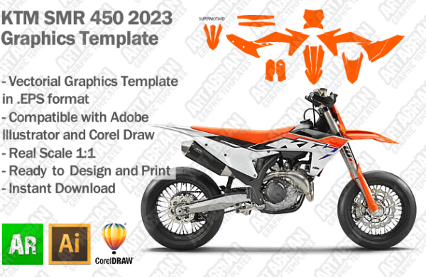 KTM SMR 450 Supermotard 2023 Graphics Template