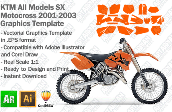 KTM SX MX Motocross All Models 2001 2002 2003 Graphics Template
