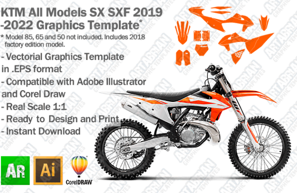 KTM SX SXF MX Motocross All Models 2019 2020 2021 2022 Graphics Template