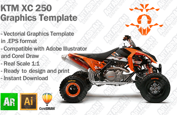 KTM XC 250 ATV Quad Graphics Template