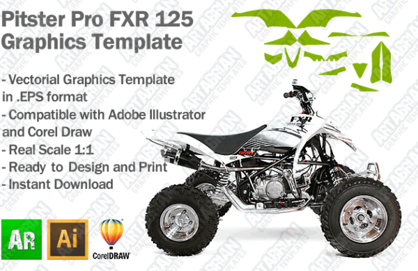 Pitster Pro FXR 125 ATV Quad Graphics Template