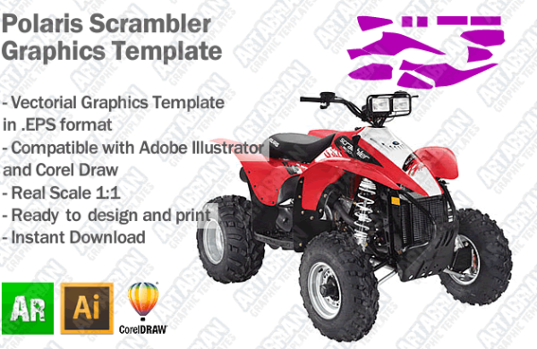 Polaris Scrambler ATV Quad Graphics Template