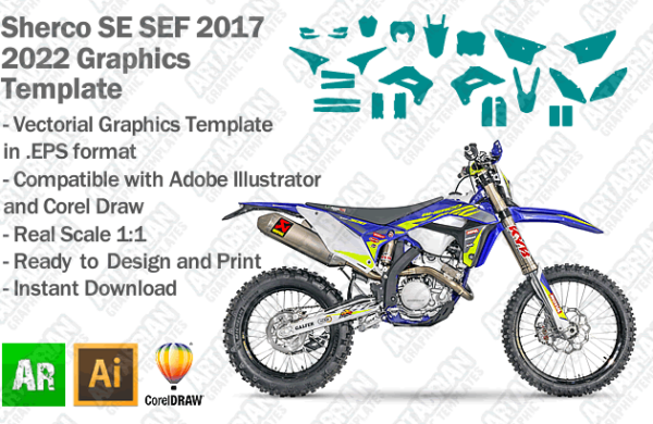 Sherco SE SEF Enduro 2017 2018 2019 2020 2021 2022 Graphics Template