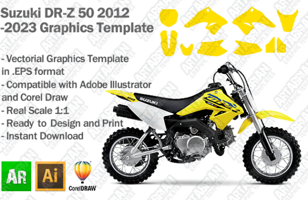 Suzuki DRZ 50 2012 2013 2014 2015 2016 2017 2018 2019 2020 2021 2022 2023 Graphics Template