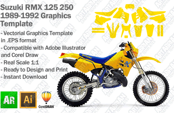 Suzuki RMX 125 250 1989 1990 1991 1992 Graphics Template