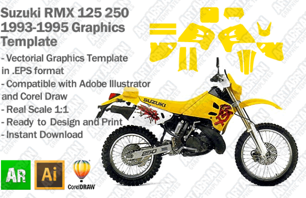 Suzuki RMX 125 250 1993 1994 1995 Graphics Template