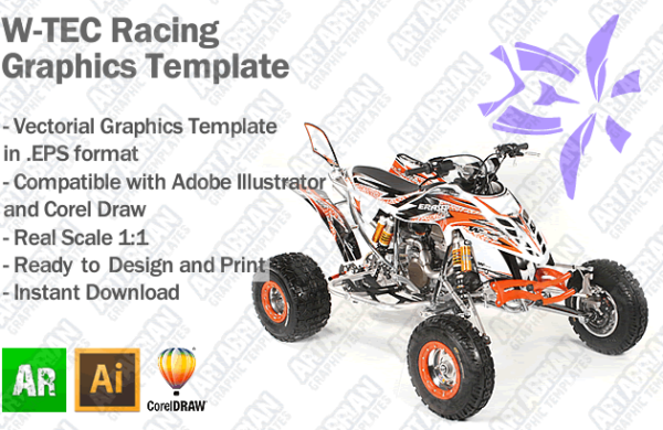 W-Tec Racing ATV Quad Graphics Template