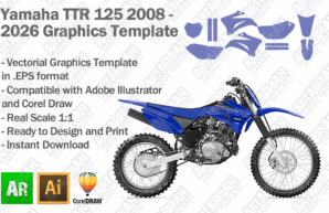 Yamaha TTR 125 2008 2009 2010 2011 2012 2013 2014 2015 2016 2017 2018 2019 2020 2021 2022 2023 2024 2025 2026 Graphics Template