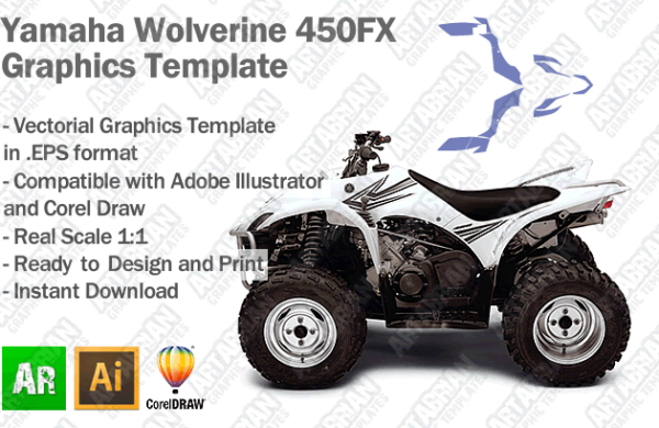 Yamaha Wolverine 450FX ATV Quad 2006 2007 2008 Graphics Template