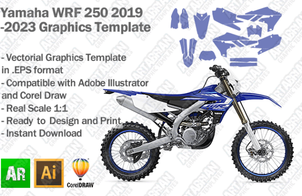 Yamaha WRF 250 Enduro 2019 2020 2021 2022 2023 Graphics Template