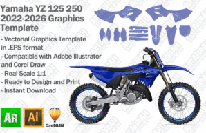 Yamaha YZ 125 250 MX Motocross 2022 2023 2024 2025 2026 Graphics Template