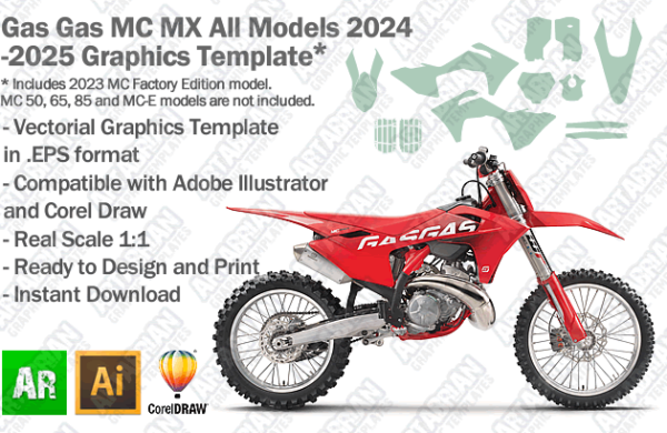 Gas Gas MC Motocross All Models 2024 2025 Graphics Template