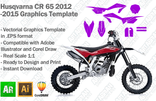 Husqvarna CR 65 MX Motocross 2012 2013 2014 2015 Graphics Template