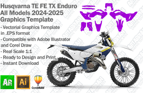 Husqvarna TE FE TX Enduro All Models 2024 2025 Graphics Template