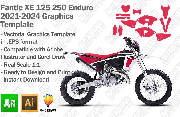 Fantic XE 125 250 Enduro 2021 2022 2023 2024 Graphics Template